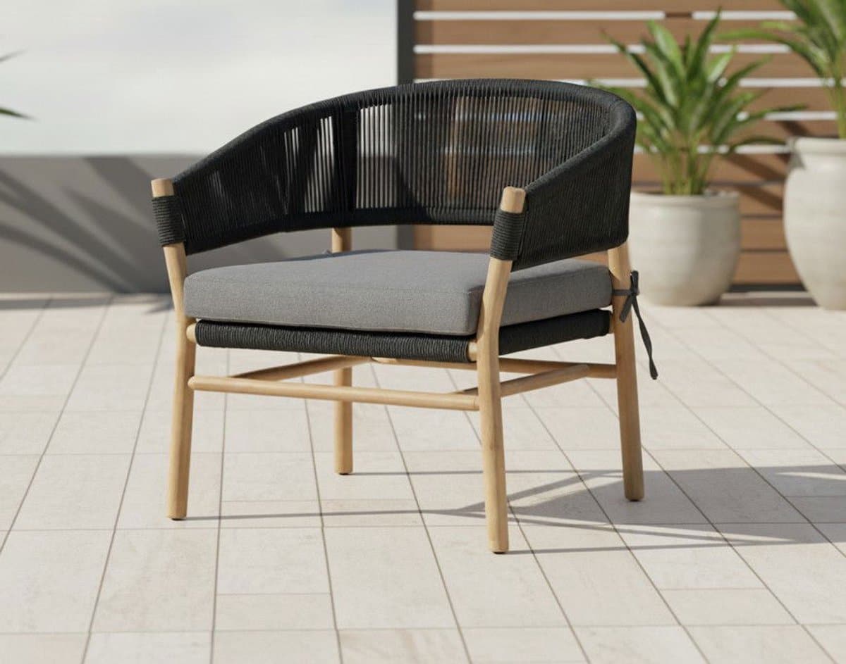 denver coffee chair anthracite alu/rope anthracite/acacia teak look…