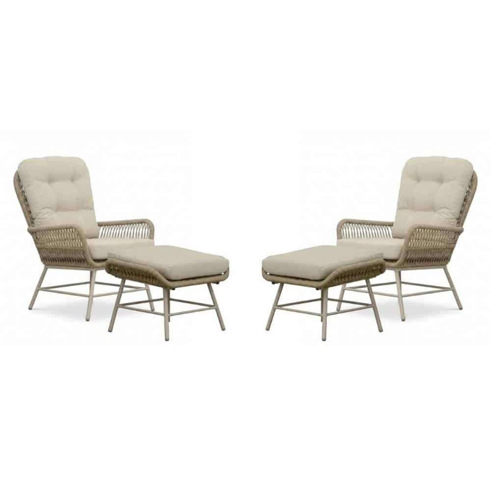 dex lounge balkonset 4 delig | touw + aluminium | sandstone