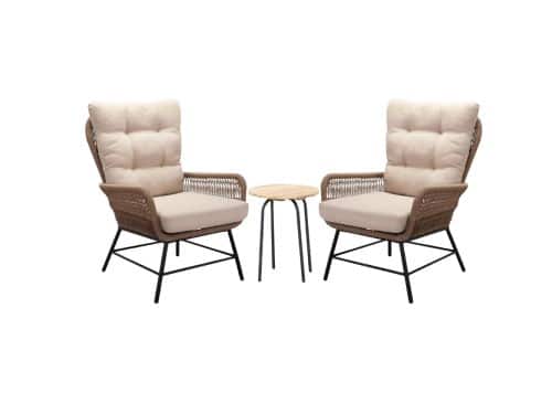 Dex/Pablo lounge balkonset 2 personen | touw + aluminium | Sahara Dust | 3-delig
