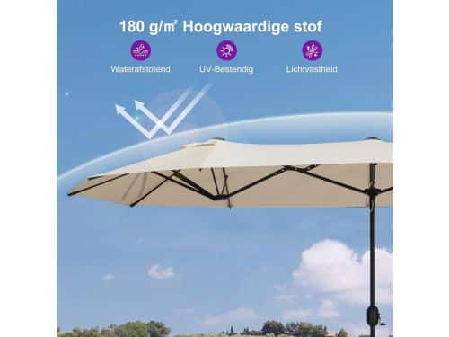 Dubbele Balkonparasol 400x200 cm Rechthoekig - UV 50+ Zonwering