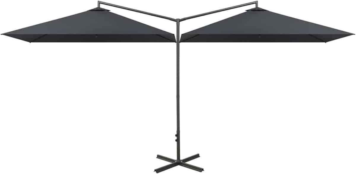 dubbele parasol zweefparasol tuinparasol terras schaduw ventilatieopening