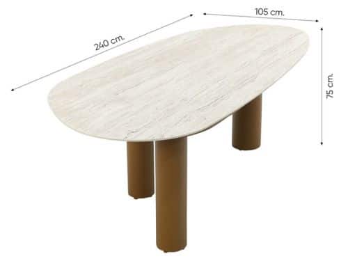 Estate dining tafel amber keramiek mango shape 240x105 cm Taste - Taste