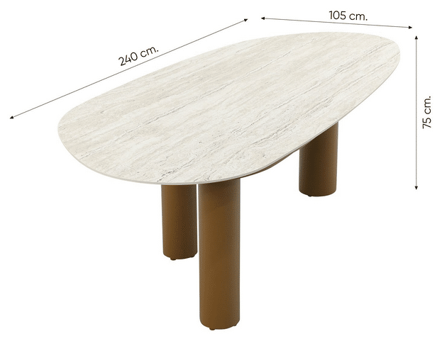 estate dining tafel amber keramiek mango shape 240×105 cm taste taste