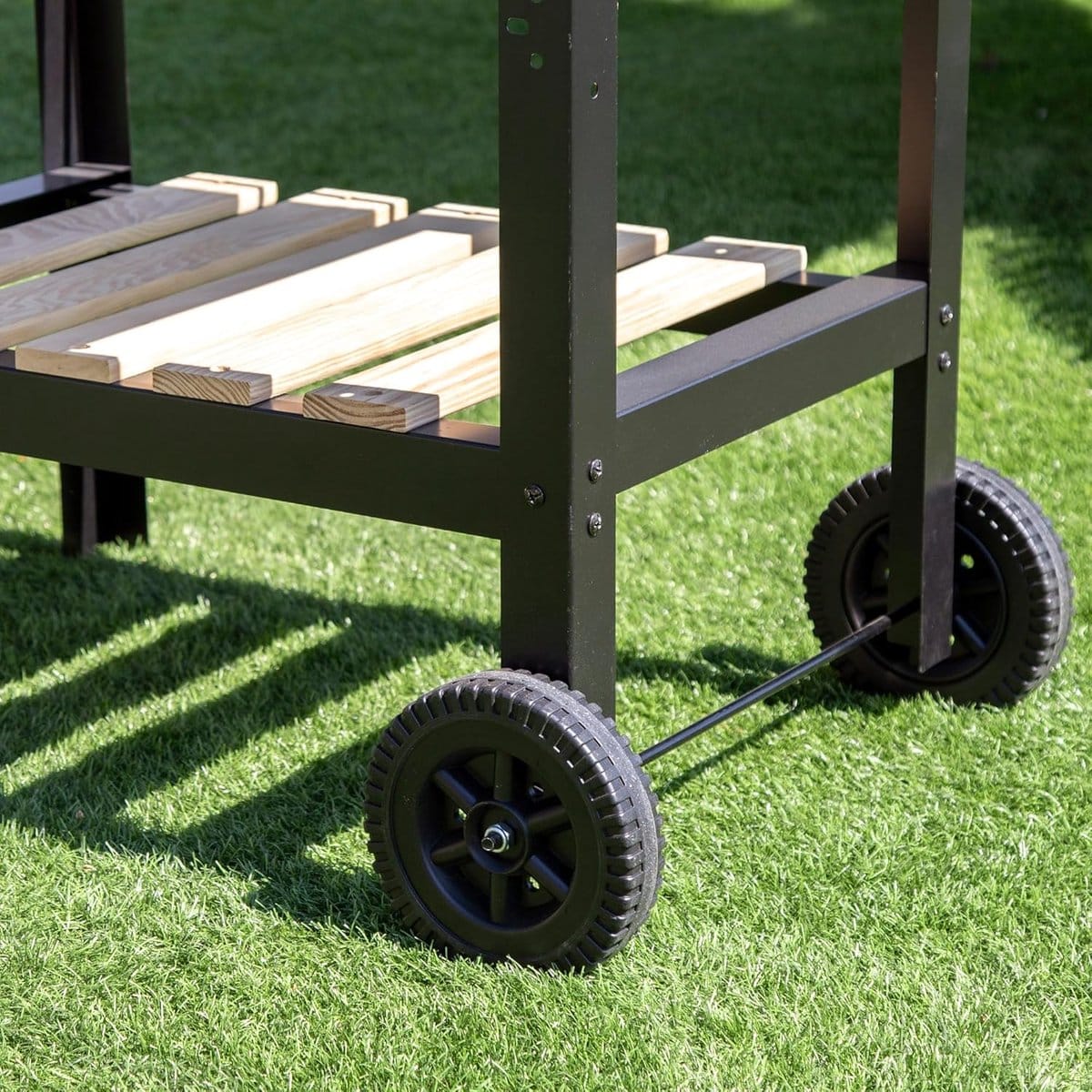 flexgrill duoheat draagbare houtskool bbq grillwagen met dubbel rooster