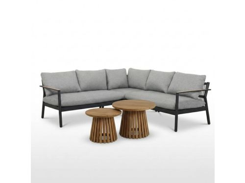 Florence/Palau hoek loungeset 5 personen | aluminium + touw | antraciet | 4-delig - 216x216cm