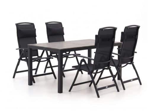Forza Capri/Fidenza 160cm dining tuinset 5-delig verstelbaar - Laagste prijsgarantie!