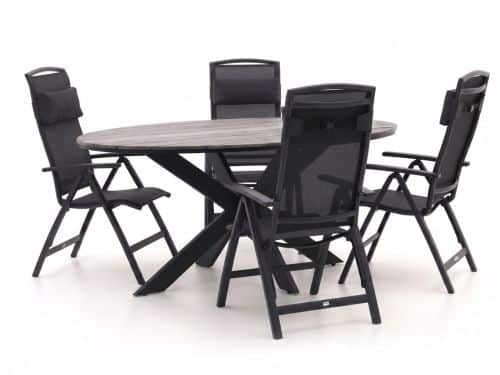Forza Capri/Fidenza ø126cm dining tuinset 5-delig verstelbaar - Laagste prijsgarantie!