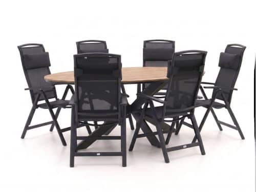 Forza Capri/Fidenza ovaal 220cm dining tuinset 7-delig verstelbaar - Laagste prijsgarantie!