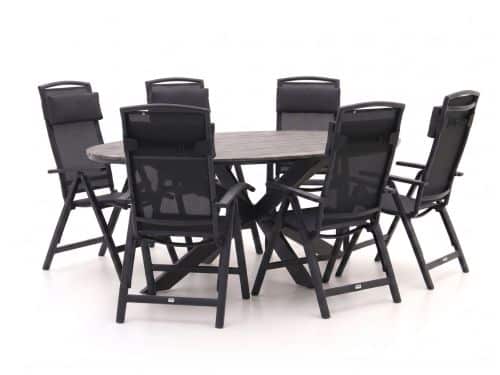 Forza Capri/Fidenza ovaal 220cm dining tuinset 7-delig verstelbaar - Laagste prijsgarantie!