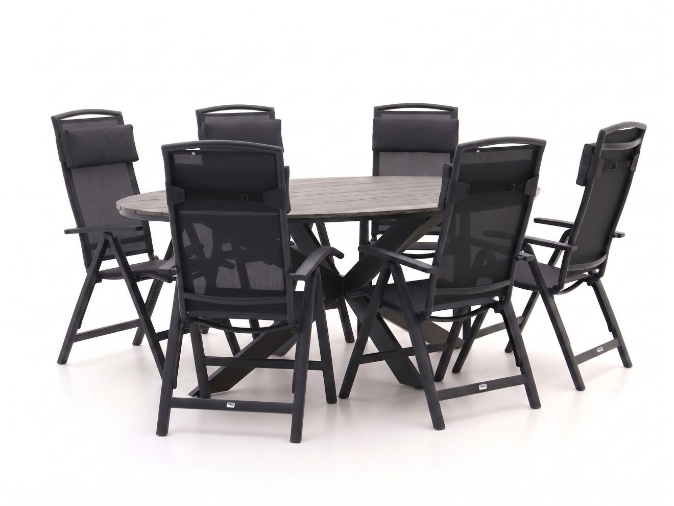 forza capri/fidenza ovaal 220cm dining tuinset 7 delig verstelbaar laagste prijsgarantie!