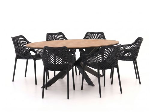 Forza Ripi/Fidenza 220cm ovaal dining tuinset 7-delig stapelbaar - Laagste prijsgarantie!