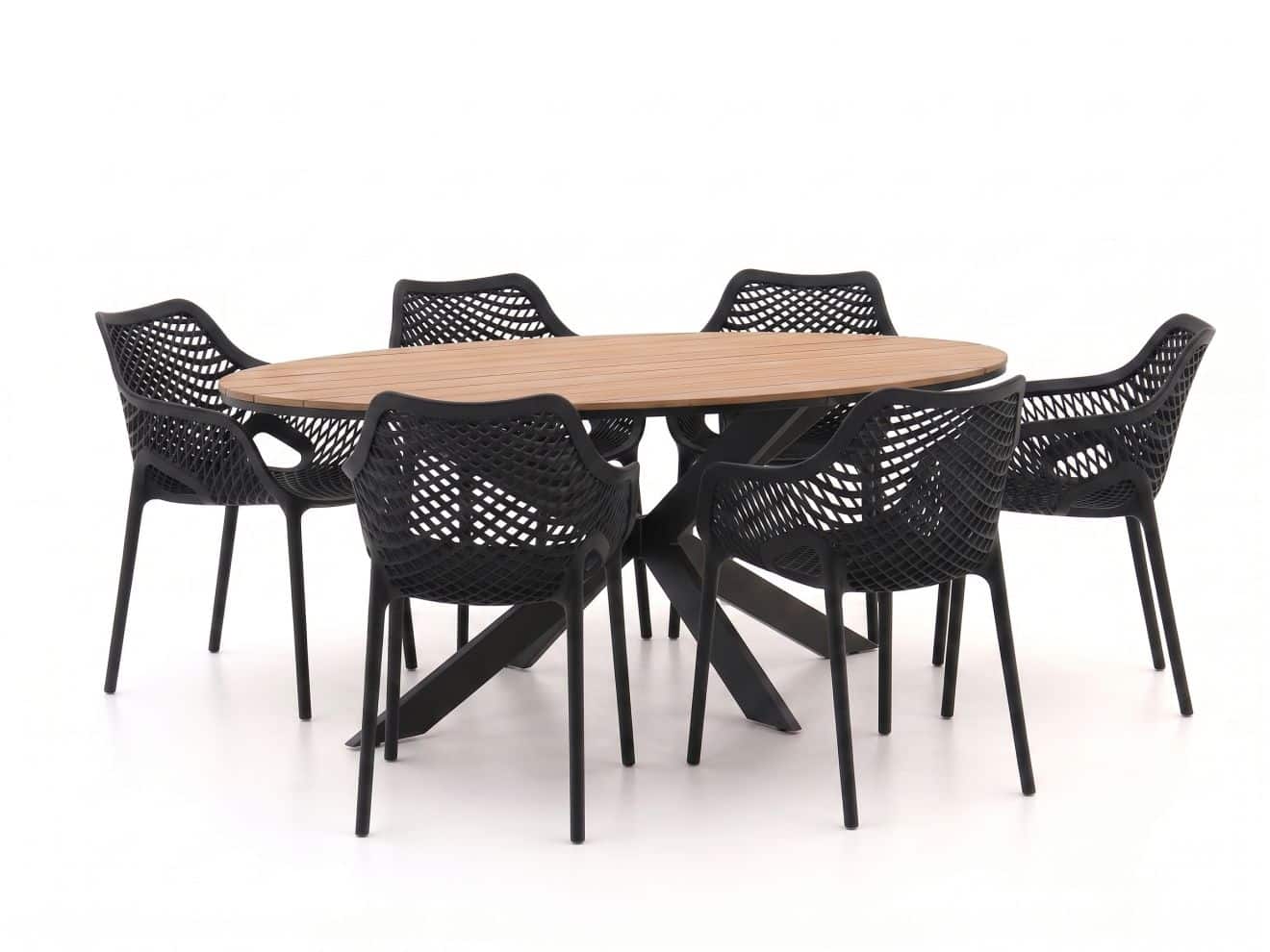 forza ripi/fidenza 220cm ovaal dining tuinset 7 delig stapelbaar laagste prijsgarantie!