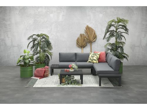 Garden Impressions Adelaide loungeset 4-delig carbon black/ mystic grey