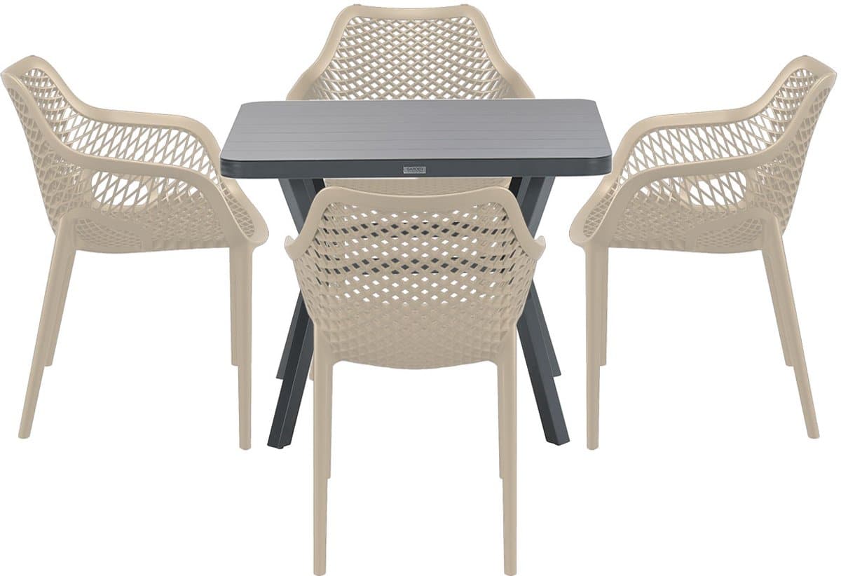 garden impressions air xl tuinset 5 delig taupe mina tuintafel
