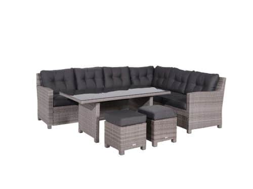 Garden Impressions Blue bird lounge/diningset - 5-delig - rechts - organic grey - reflex black - Showmodel Hoofddorp, Woerden, Amersfoort & Wommelgem