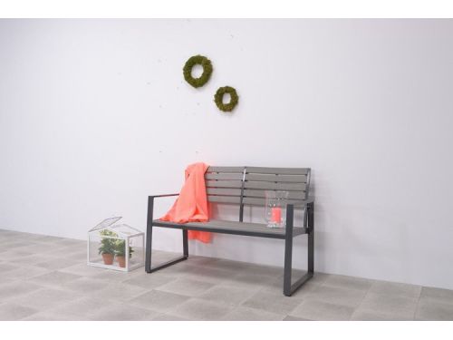 Garden Impressions Detroit parkbank - aluminium - carbon black- carbon grey polywood