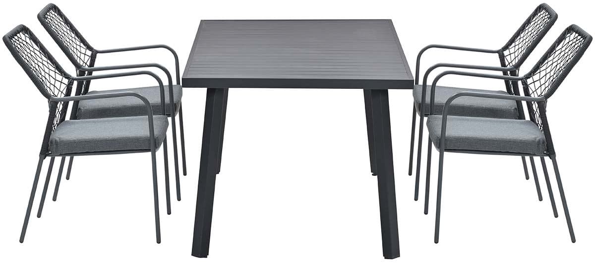 garden impressions dido stoelen zwart 4 stuks + terni tafel