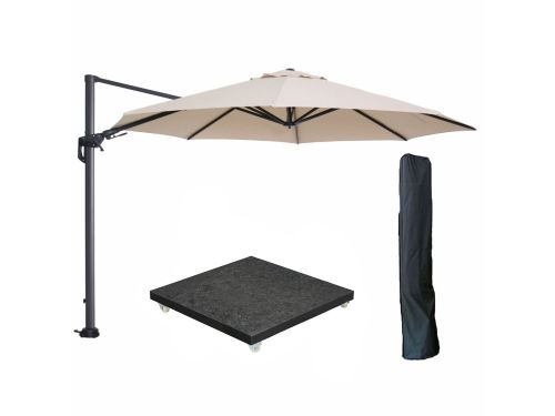 Garden Impressions Hawaii zweefparasol Ø350 cm carbon black / ecru