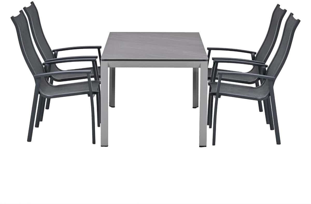 garden impressions hilly tuinset 5 delig skala tuintafel 160×90 cm