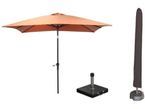 Garden Impressions Lotus parasolset 250x250 koper met voet en hoes