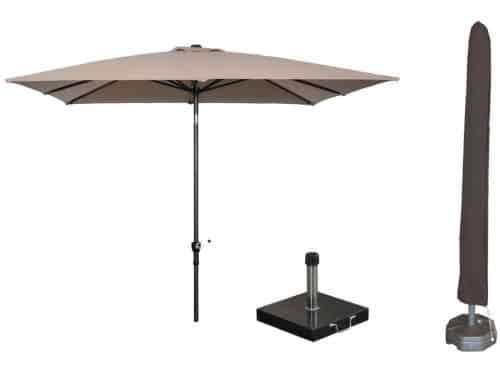 Garden Impressions Lotus parasolset 250x250 taupe met voet en hoes