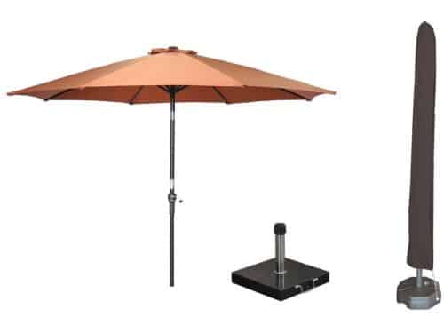 Garden Impressions Lotus parasolset Ø300 cm koper met voet en