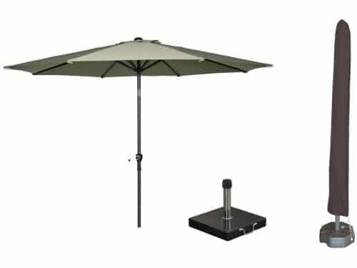 Garden Impressions Lotus parasolset Ø300 cm olijf met voet en