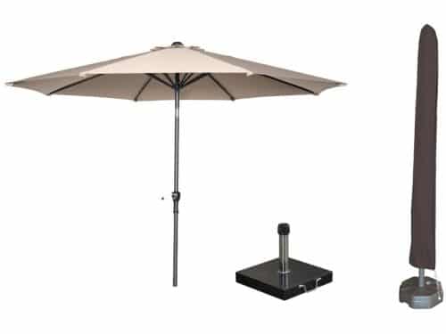 Garden Impressions Lotus parasolset Ø300 cm taupe met voet en
