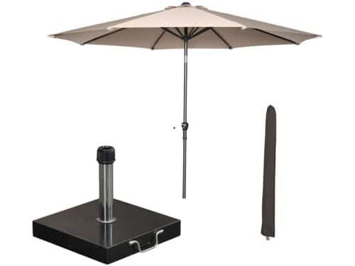 Garden Impressions Lotus stokparasol Ø300 cm - taupe incl parasolhoes