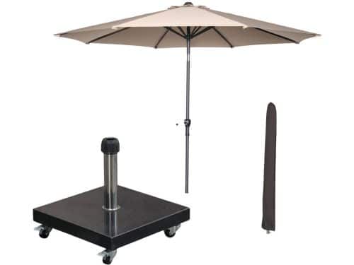 Garden Impressions Lotus stokparasol Ø300 cm - taupe incl parasolhoes