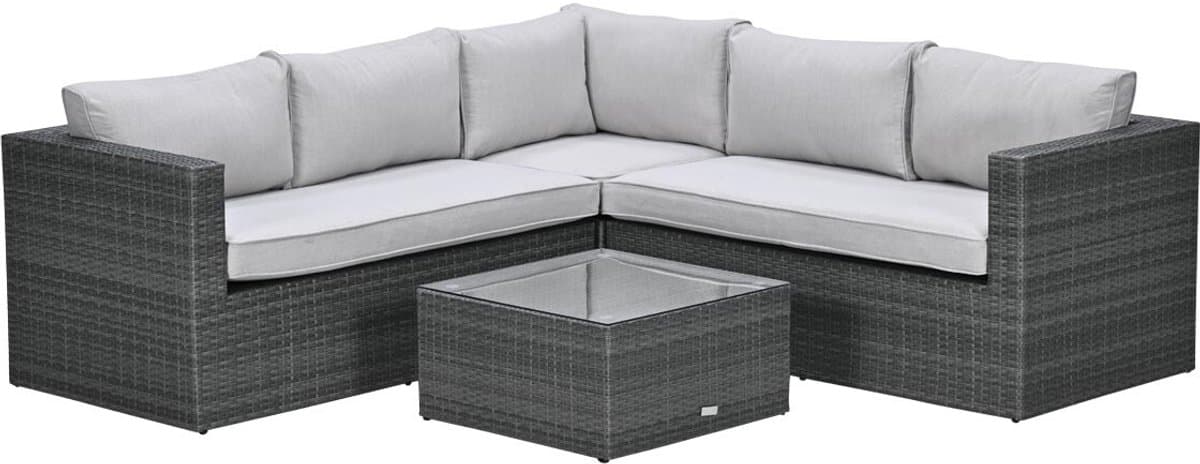 garden impressions lyon loungeset 4 delig donker grijs