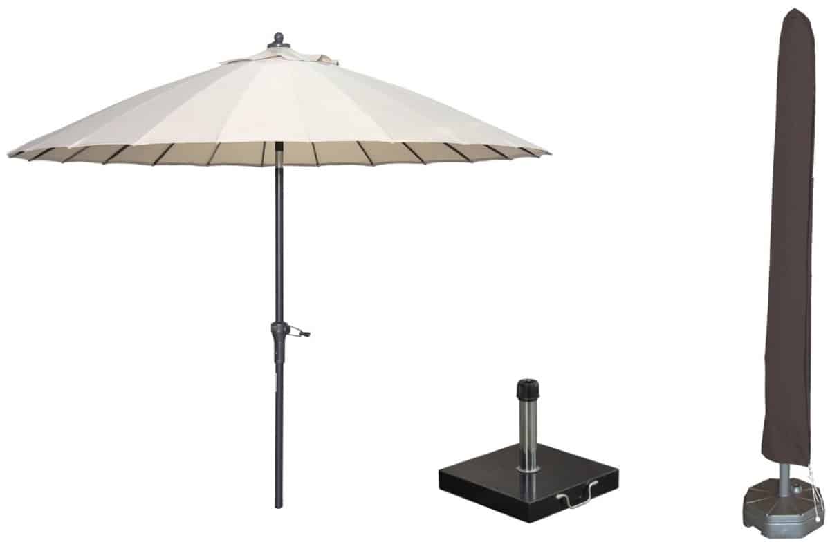 garden impressions manilla parasolset ecru met voet 30 kg en