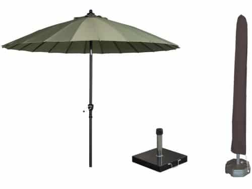 Garden Impressions Manilla parasolset olijf met voet 30 kg en