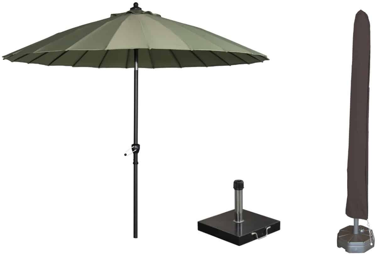 garden impressions manilla parasolset olijf met voet 30 kg en