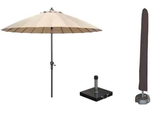 Garden Impressions Manilla parasolset taupe met voet 30 kg en