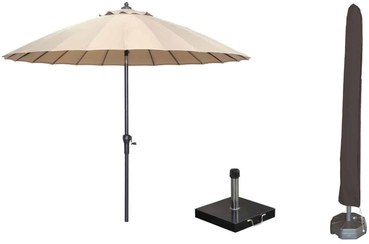 garden impressions manilla parasolset taupe met voet 30 kg en