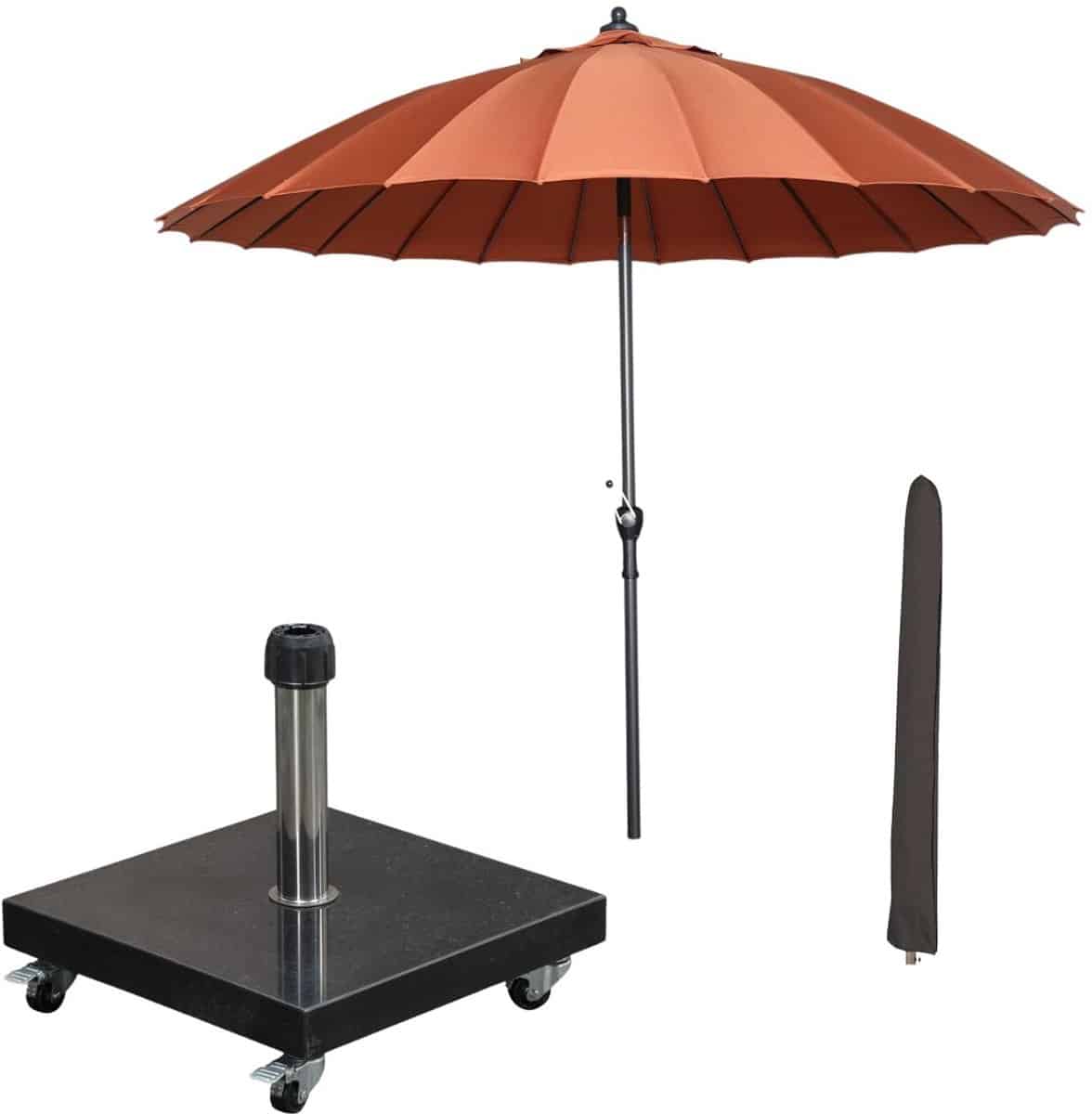 garden impressions manilla stokparasol Ø250 cm koper incl parasolhoes