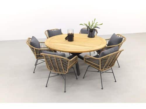 Garden Impressions margriet naturel/Taste Prado 160 cm. - Ronde tuinset