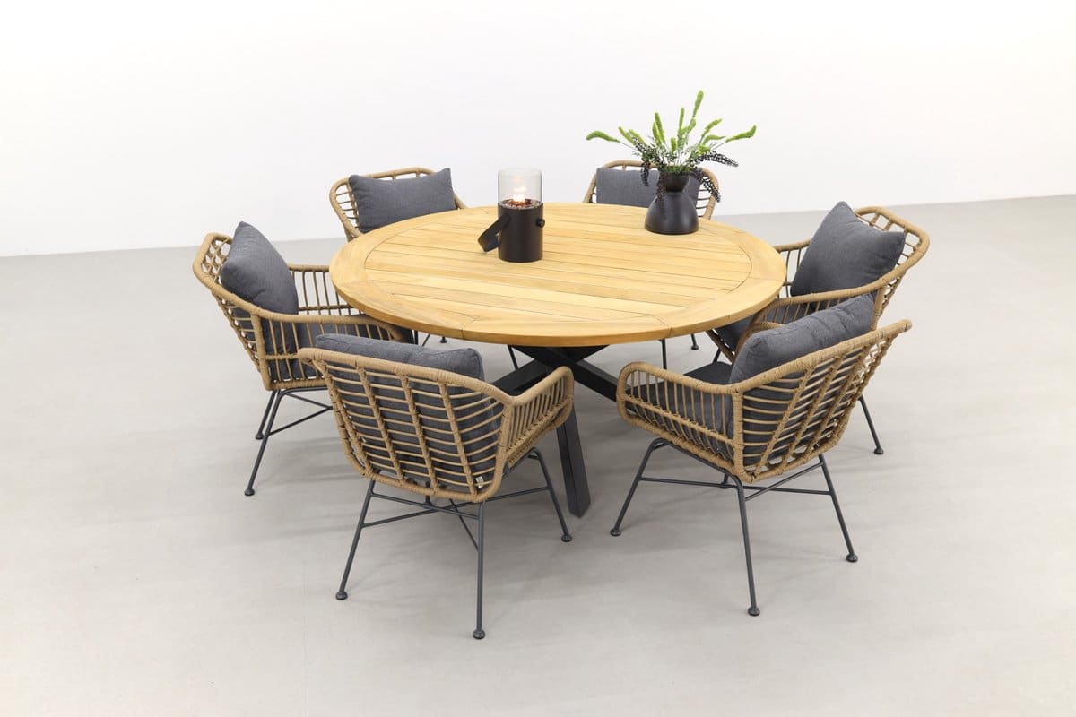 garden impressions margriet naturel/taste prado 160 cm. ronde tuinset