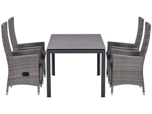 Garden Impressions Nice tuinset 5-delig - Skala tuintafel 160x90 cm