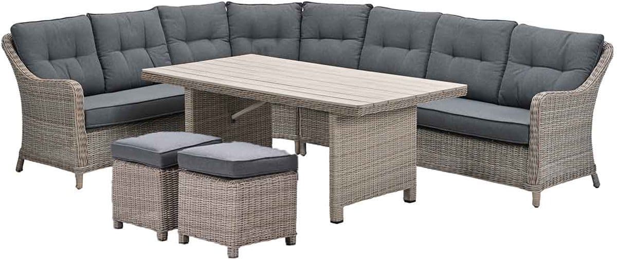 garden impressions nova lounge dining set 7 delig mystic grey