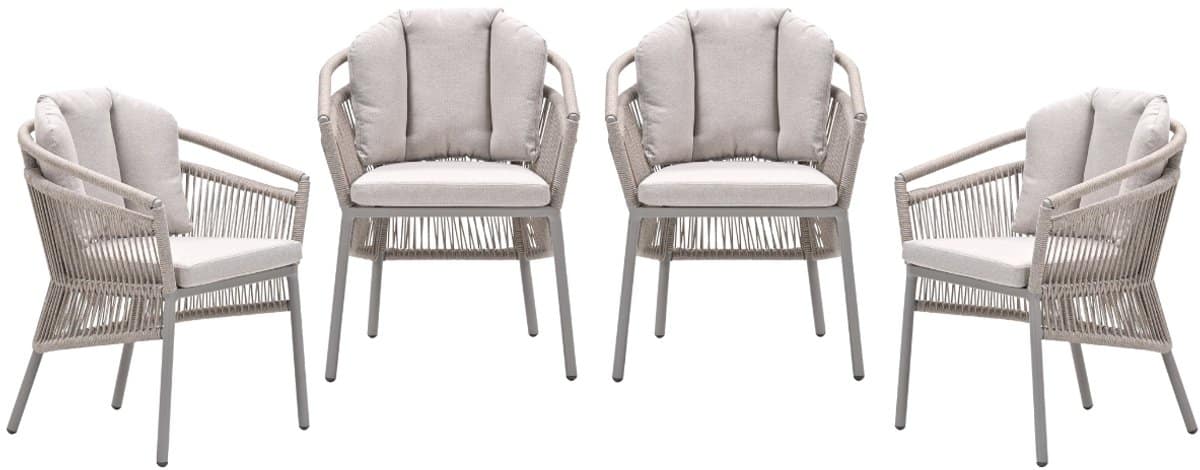 garden impressions prato tuinstoelen set van 4 taupe rope