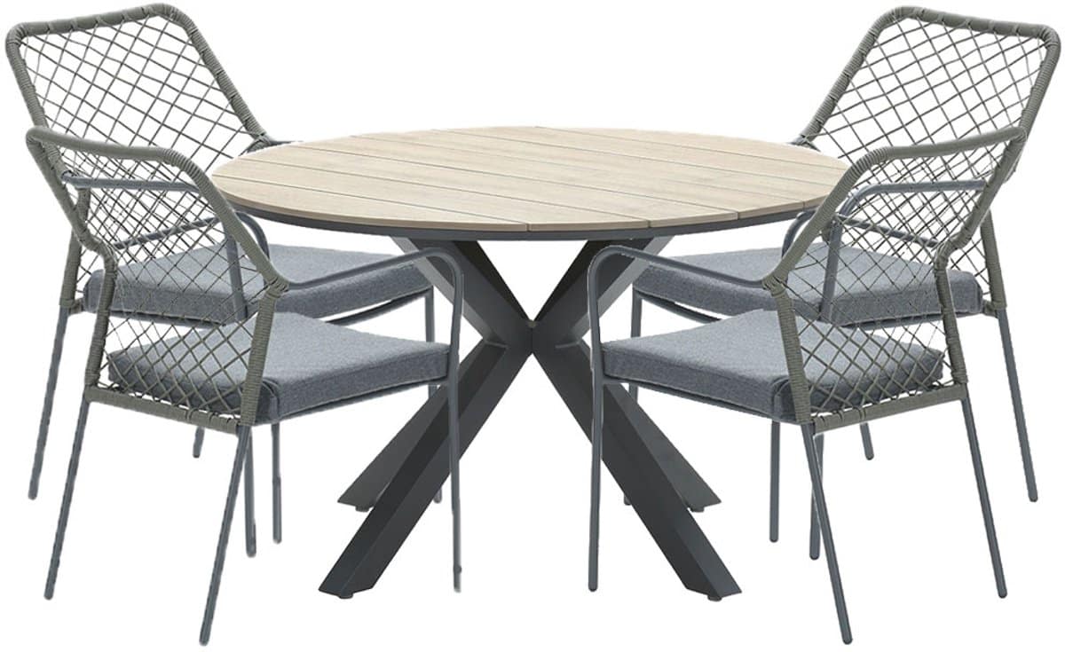 garden impressions ross tuinset 5 delig mosgroen tulli tuintafel Ø122×75