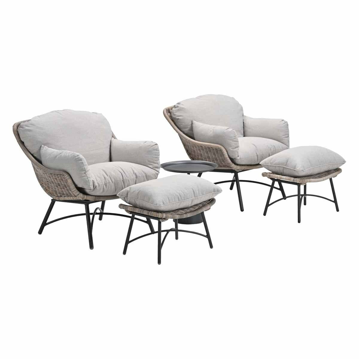 garden impressions selene loungestoelen vintage willow mati bijzettafel Ø50×48