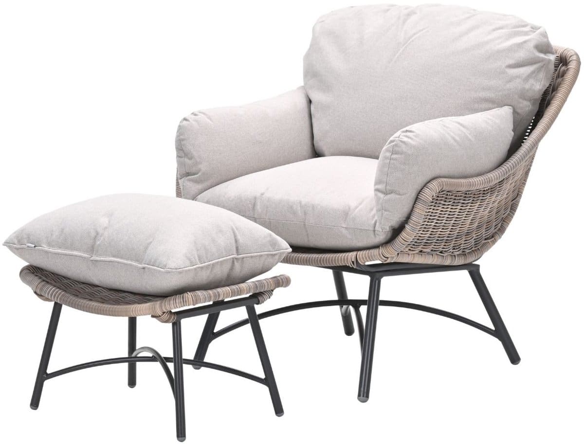 garden impressions selene loungestoelen vintage willow tepa bijzettafel Ø50×48