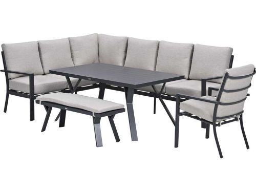 Garden Impressions Senja lounge dining set 5-delig links - sandstone