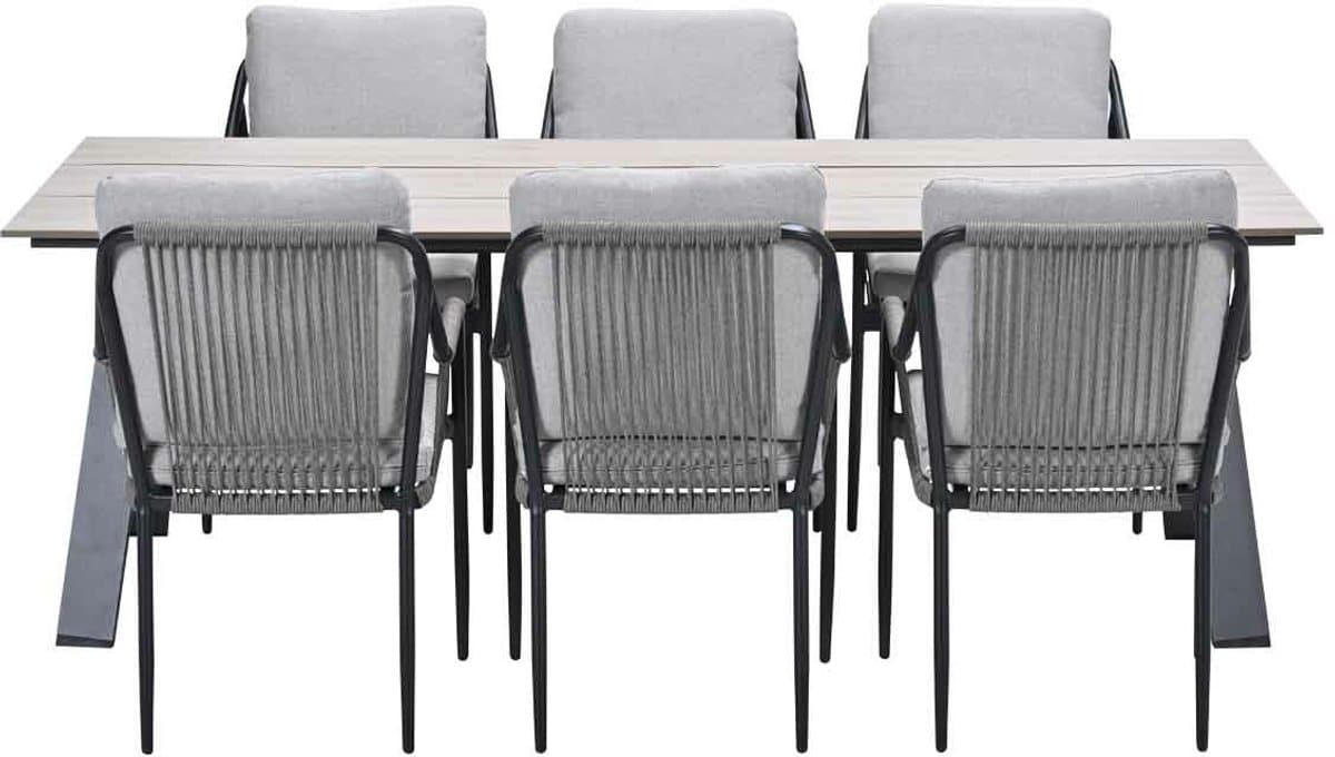 garden impressions stevie tuinset 7 delig braga tuintafel 220×100 cm
