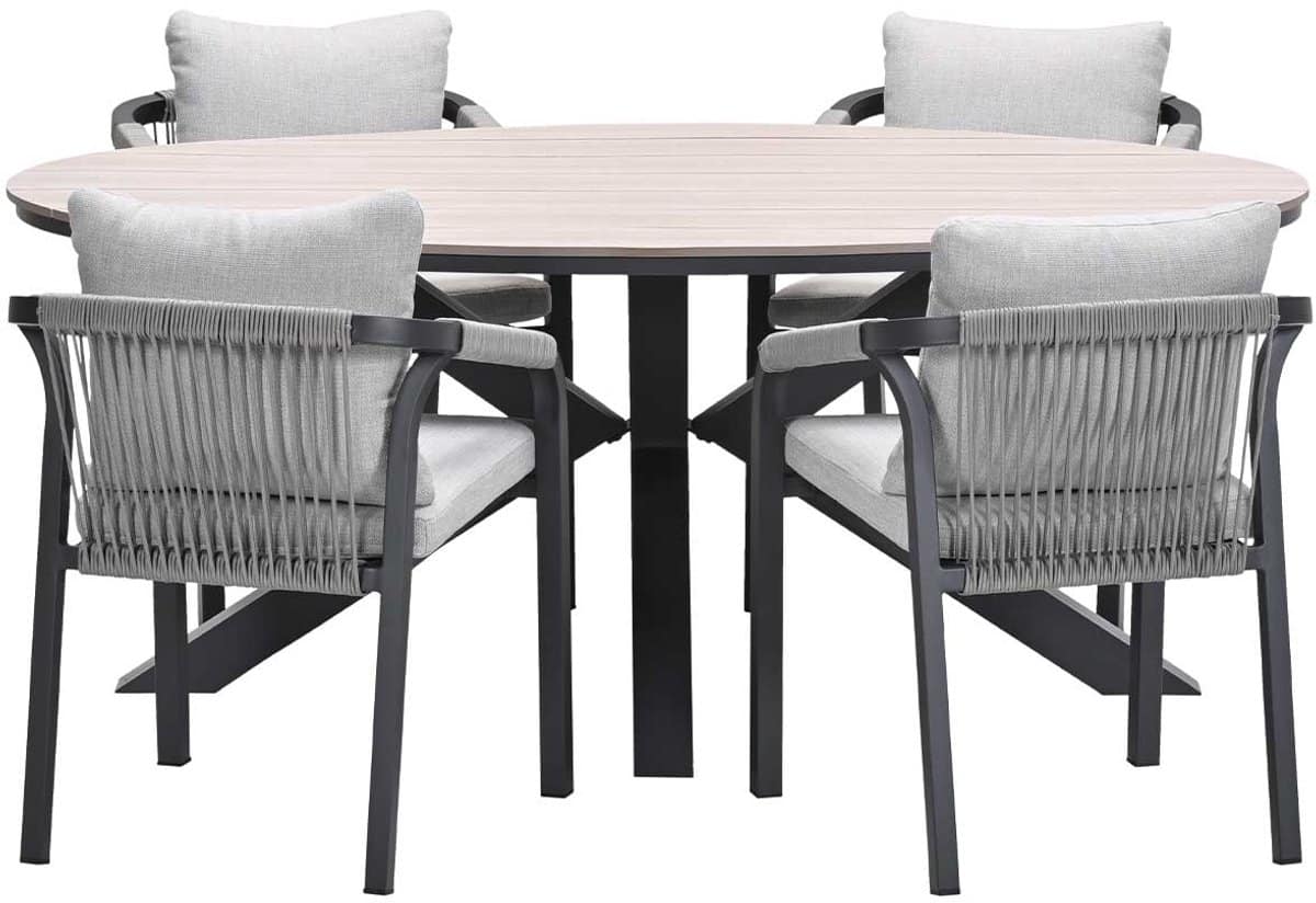 garden impressions tarera tuinset 5 delig taupe tulli tuintafel 180×115