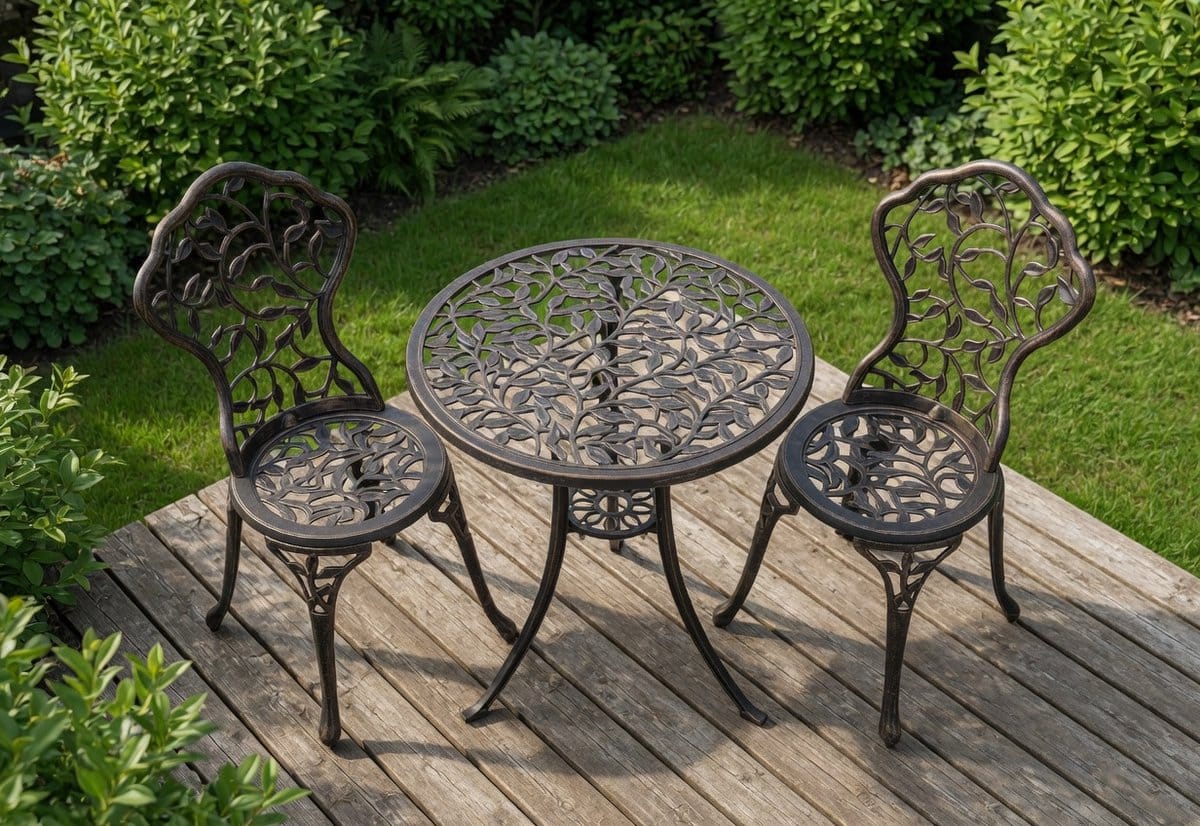 gegoten aluminium balkonset 3 delig koper tuinmeubelset 2 personen