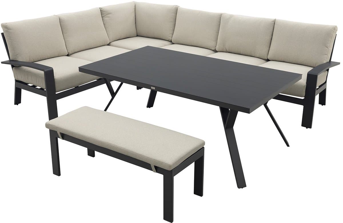 gi rondo lounge diningset (6 delig) carbon black/desert